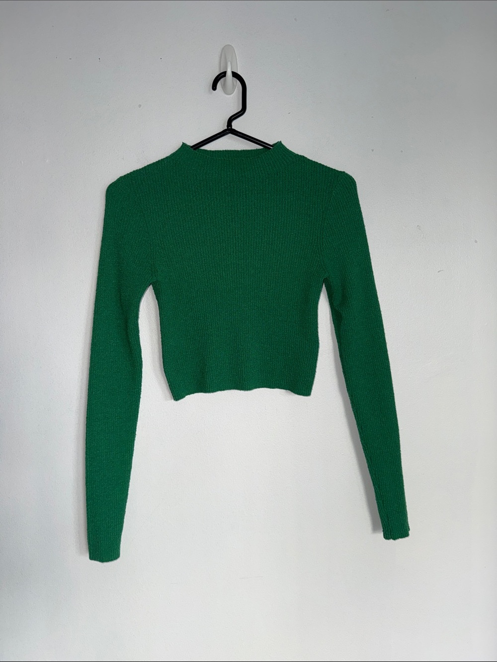 bec + bridge Emerald Green Cropped Long-Sleeve Knit Top